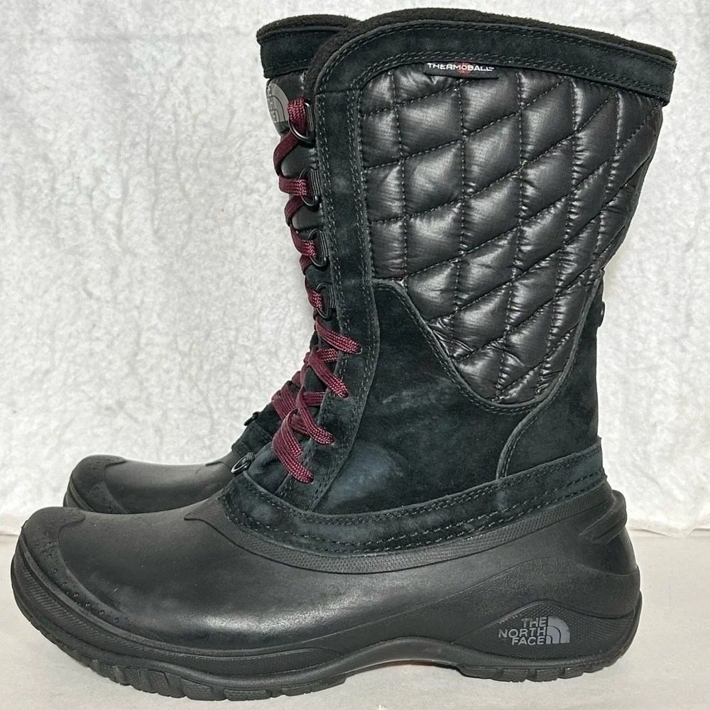 The North Face Womens Black Thermaball Utility Mid Insulated Winter Boots SZ 9.5